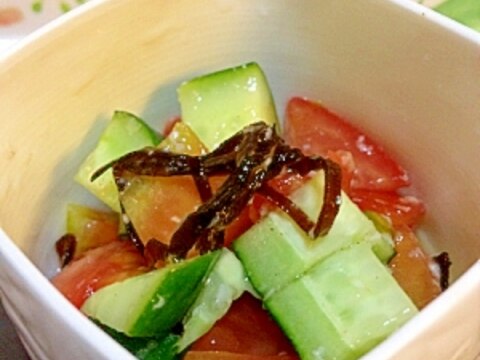 トマトと胡瓜の昆布・糀和え～生姜風味～